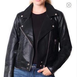Black Faux Leather Moto Jacket